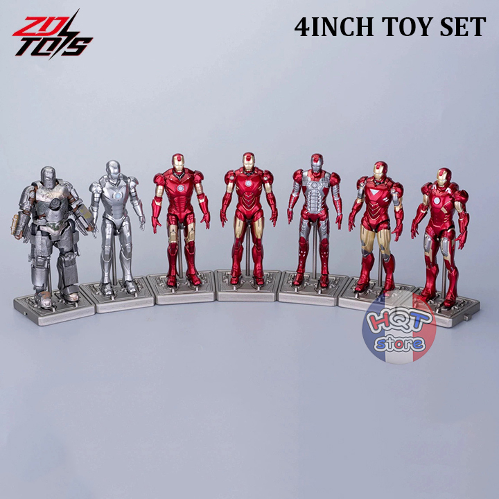 Bộ mô hình 7 iRon Man 10cm ZD Toys 4 inch Toy Set 1/18 chính hãng ...