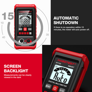 (Bảo hàng 1 năm)HABOTEST HT123 Phát hiện điện áp AC DC Đồng hồ vạn năng thông minh kỹ thuật số 600V