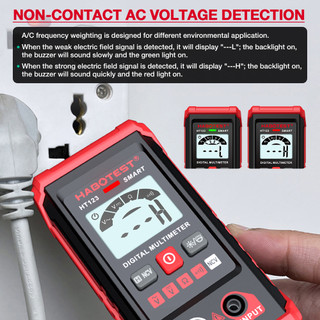 (Bảo hàng 1 năm)HABOTEST HT123 Phát hiện điện áp AC DC Đồng hồ vạn năng thông minh kỹ thuật số 600V