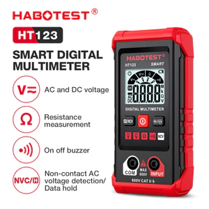 HABOTEST HT123 Phát hiện điện áp AC DC Đồng hồ vạn năng thông minh kỹ thuật số 600V