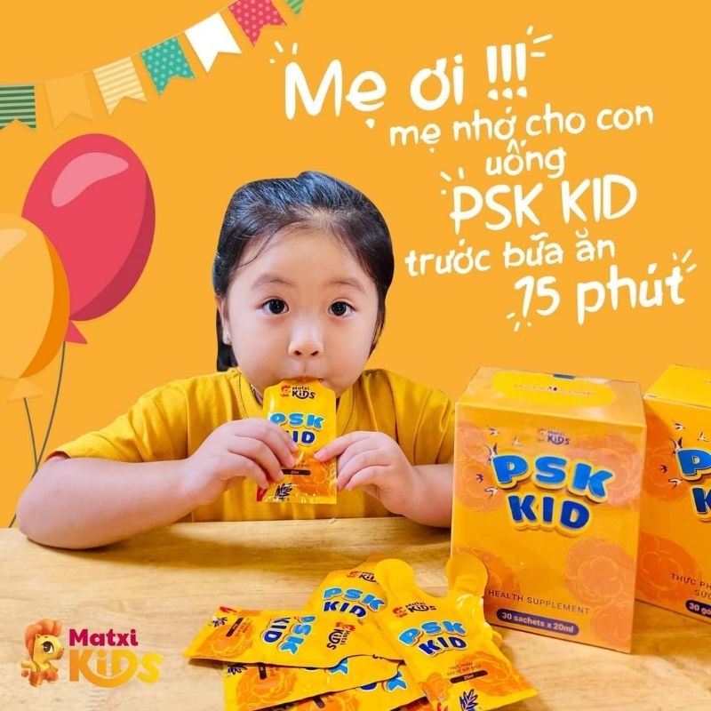 (Đã bán 94) Siro Trẻ Em PSK KID hộp 30 gói nguyên seal nguyên tem