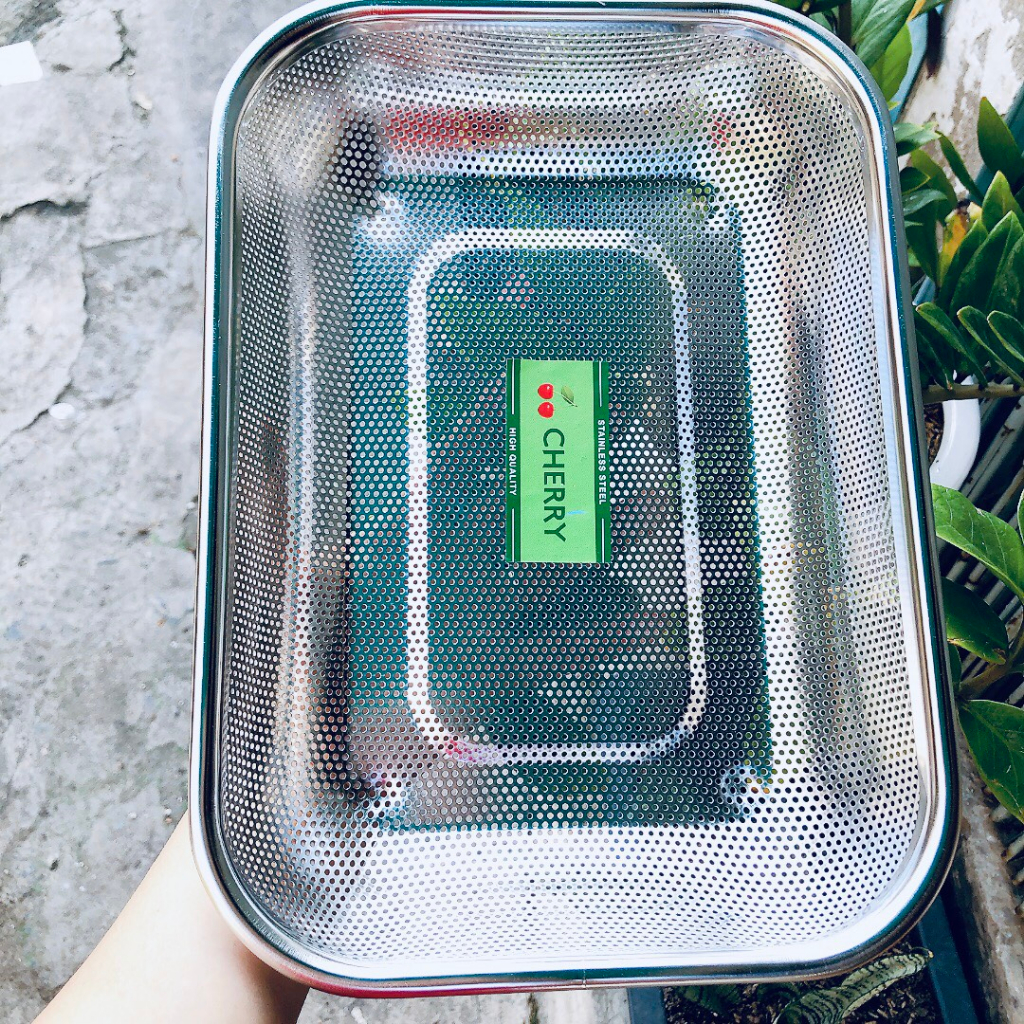 Rổ inox hình oval - hình chữ nhật 22cm x30cm