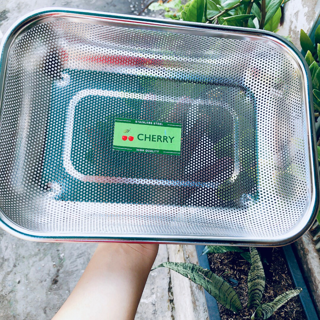 Rổ inox hình oval - hình chữ nhật 22cm x30cm