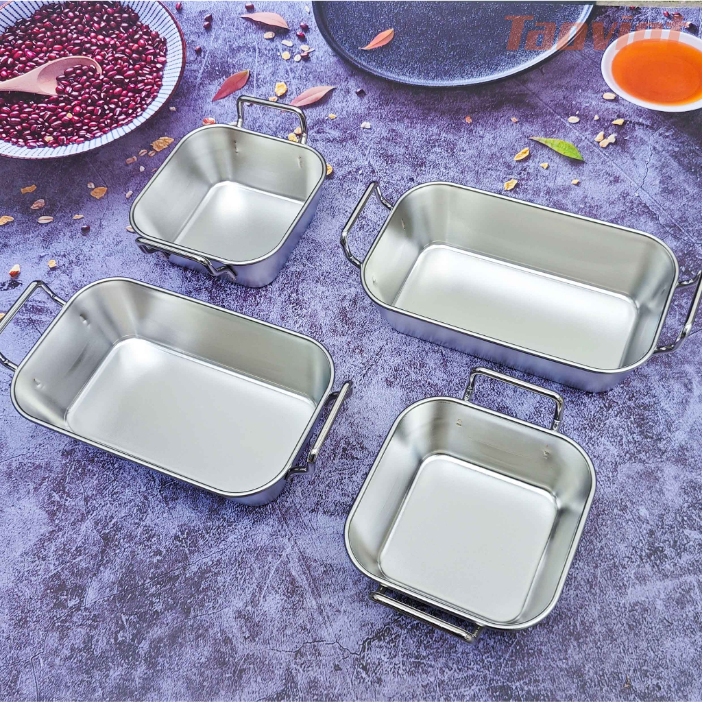 Khay đựng snack vuông bằng Inox cao cấp phong cách Hàn Quốc khay trang ...