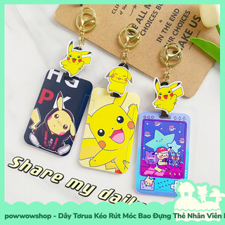 [Sẵn VN - Hỏa Tốc] Dây Tơrua Kéo Rút Móc Bao Đựng Thẻ Nhân Viên Nhựa ABS Phong Cách Anime Manga Game Pocket Monster