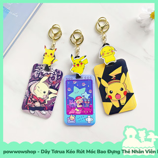 [Sẵn VN - Hỏa Tốc] Dây Tơrua Kéo Rút Móc Bao Đựng Thẻ Nhân Viên Nhựa ABS Phong Cách Anime Manga Game Pocket Monster