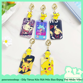 [Sẵn VN - Hỏa Tốc] Dây Tơrua Kéo Rút Móc Bao Đựng Thẻ Nhân Viên Nhựa ABS Phong Cách Anime Manga Game Pocket Monster