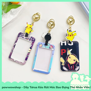 [Sẵn VN - Hỏa Tốc] Dây Tơrua Kéo Rút Móc Bao Đựng Thẻ Nhân Viên Nhựa ABS Phong Cách Anime Manga Game Pocket Monster
