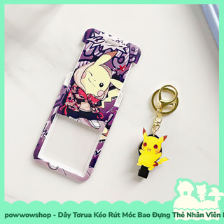 [Sẵn VN - Hỏa Tốc] Dây Tơrua Kéo Rút Móc Bao Đựng Thẻ Nhân Viên Nhựa ABS Phong Cách Anime Manga Game Pocket Monster