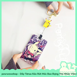 [Sẵn VN - Hỏa Tốc] Dây Tơrua Kéo Rút Móc Bao Đựng Thẻ Nhân Viên Nhựa ABS Phong Cách Anime Manga Game Pocket Monster