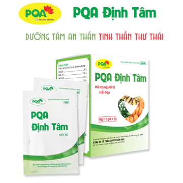 PQA Định Tâm Giúp Bổ Huyết, Dưỡng Tâm, An Thần Dùng Cho Người Hồi Hộp, Tim Đập Nhanh Hộp 12 Gói[Dược phẩm PQA]
