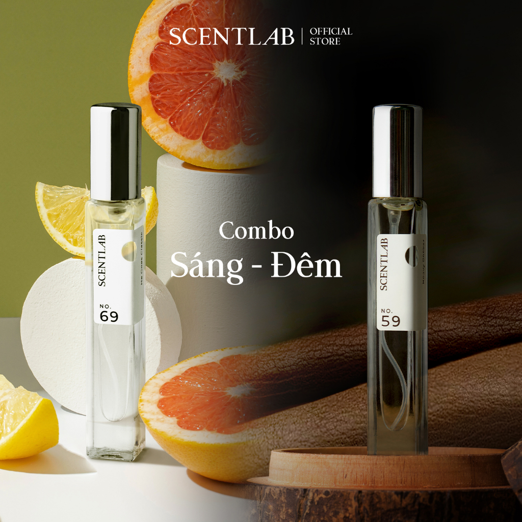 Ảnh combo Nước hoa mini nam SCENTLAB tinh dầu thơm lâu lưu hương 8h nam tính cuốn hút lịch lãm 10ml 1
