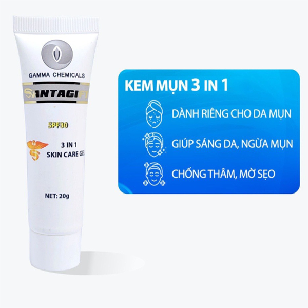 Kem Giảm Thâm Mụn SANTAGIFT giúp trắng sáng,ức chế sắc tố, chống nắng SANTAGIFT 20g