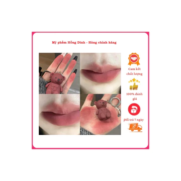 Son bóng móc khóa gấu Son kem lì mịn mượt như nhung lên màu đẹp và đều Son bóng móc khóa gấu