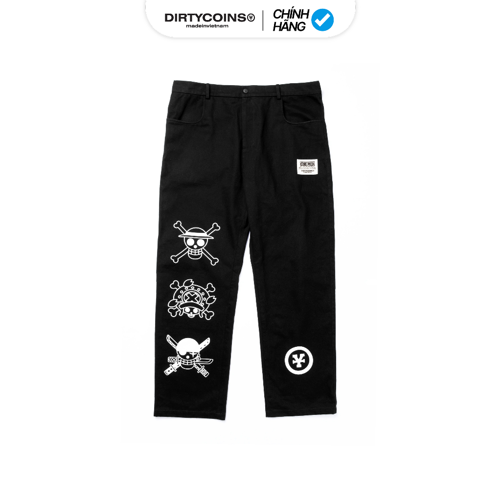 Quần DirtyCoins x One Piece Logo Print Khaki Pants - Black