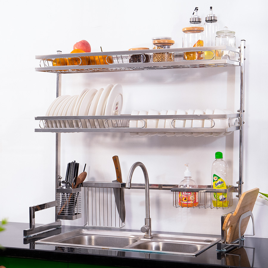 Kệ Chén Đĩa 2 Tầng Trên Bồn Rửa Thông Minh Cao Cấp Inox 304 Hàng Chính ...