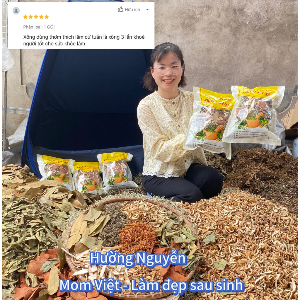 GÓI LÁ  XÔNG THẢO DƯỢC| XÔNG SẢN PHỤ MOM VIỆT (GÓI LỚN 3 LẦN XÔNG) | Lá xông cơ thể shop Mom Việt