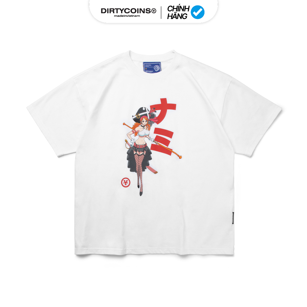 Áo Thun DirtyCoins x One Piece Film:Red Nami T-shirt - White