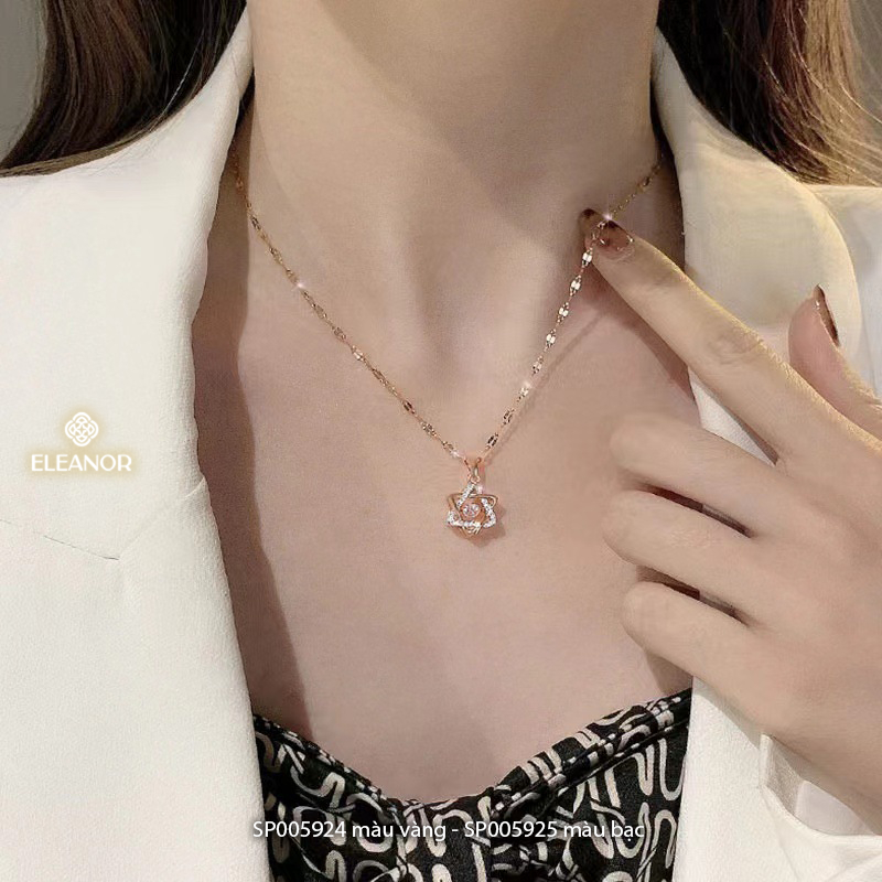 Dây chuyền nữ titan Eleanor Accessories mặt đính đá hình ngôi sao phụ kiện trang sức vòng cổ 5924