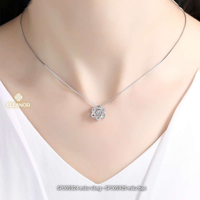 Dây chuyền nữ titan Eleanor Accessories mặt đính đá hình ngôi sao phụ kiện trang sức vòng cổ 5924