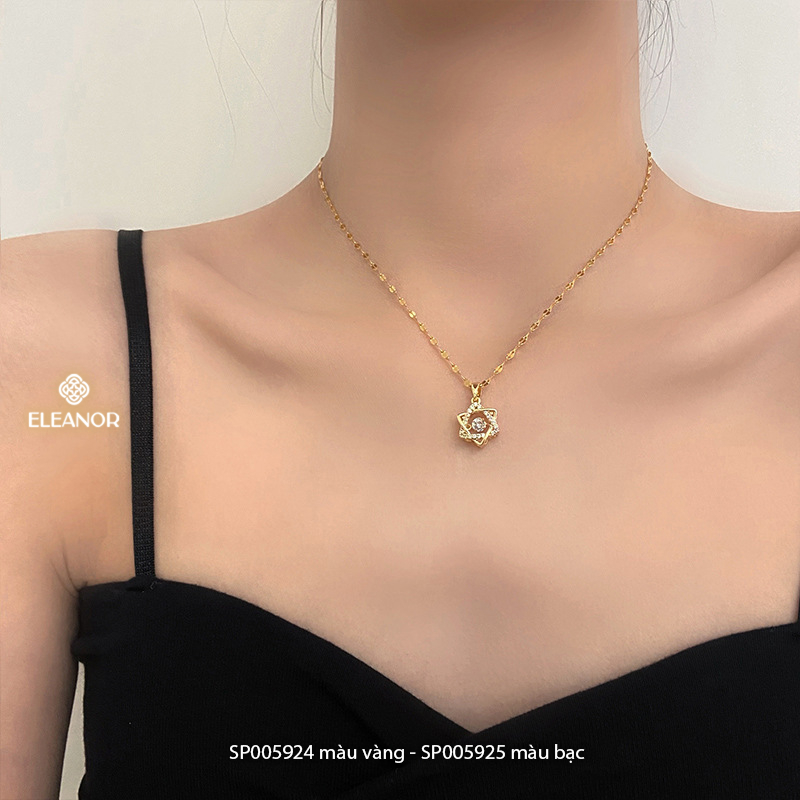 Dây chuyền nữ titan Eleanor Accessories mặt đính đá hình ngôi sao phụ kiện trang sức vòng cổ 5924