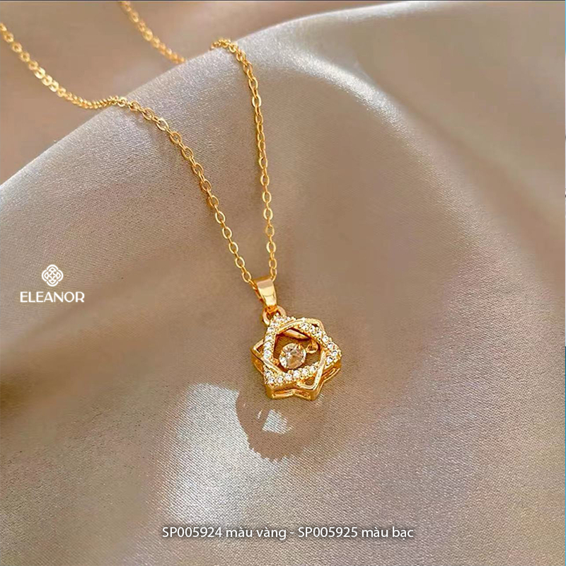 Dây chuyền nữ titan Eleanor Accessories mặt đính đá hình ngôi sao phụ kiện trang sức vòng cổ 5924