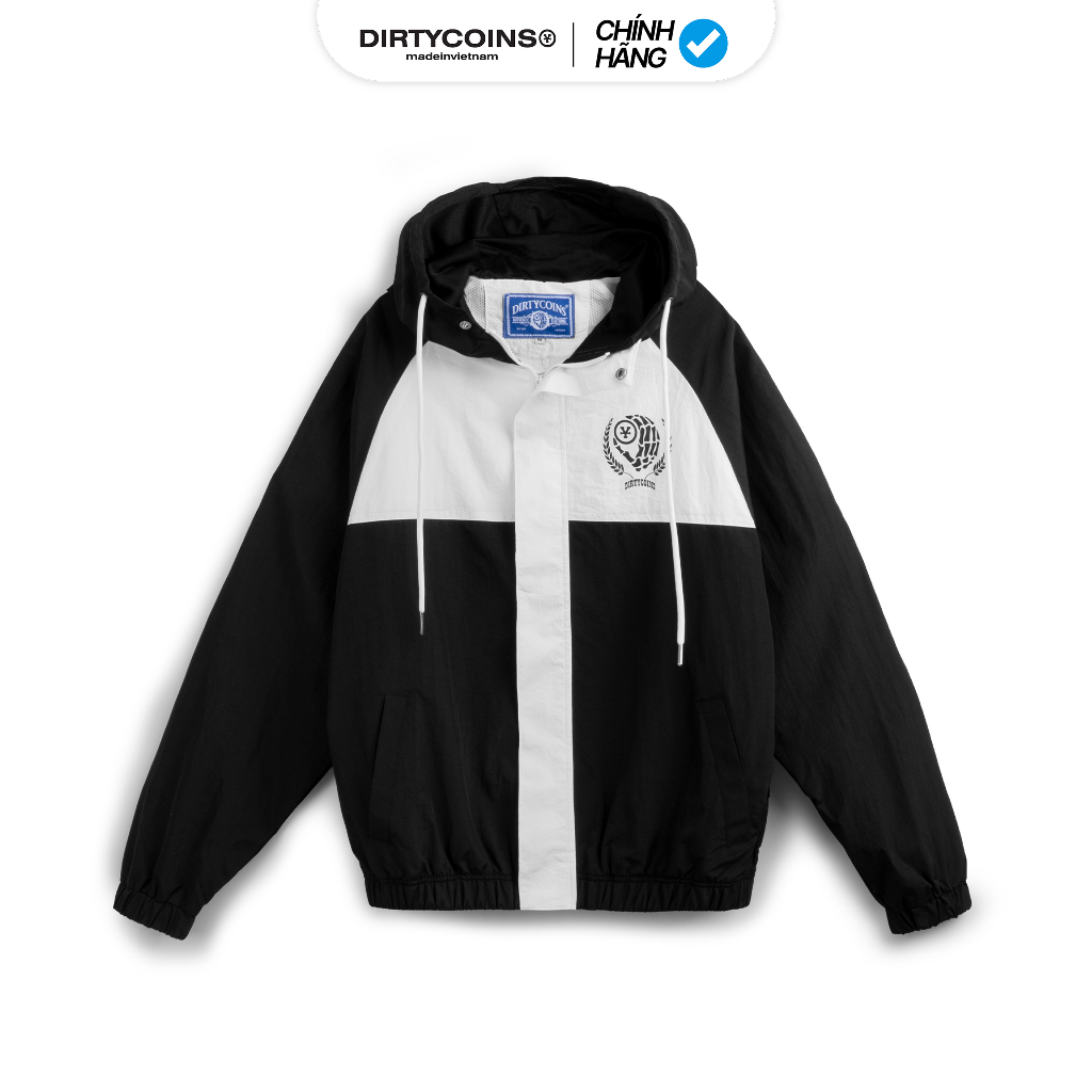Áo Khoác DirtyCoins OG Logo Windbreaker Jacket - Black/White