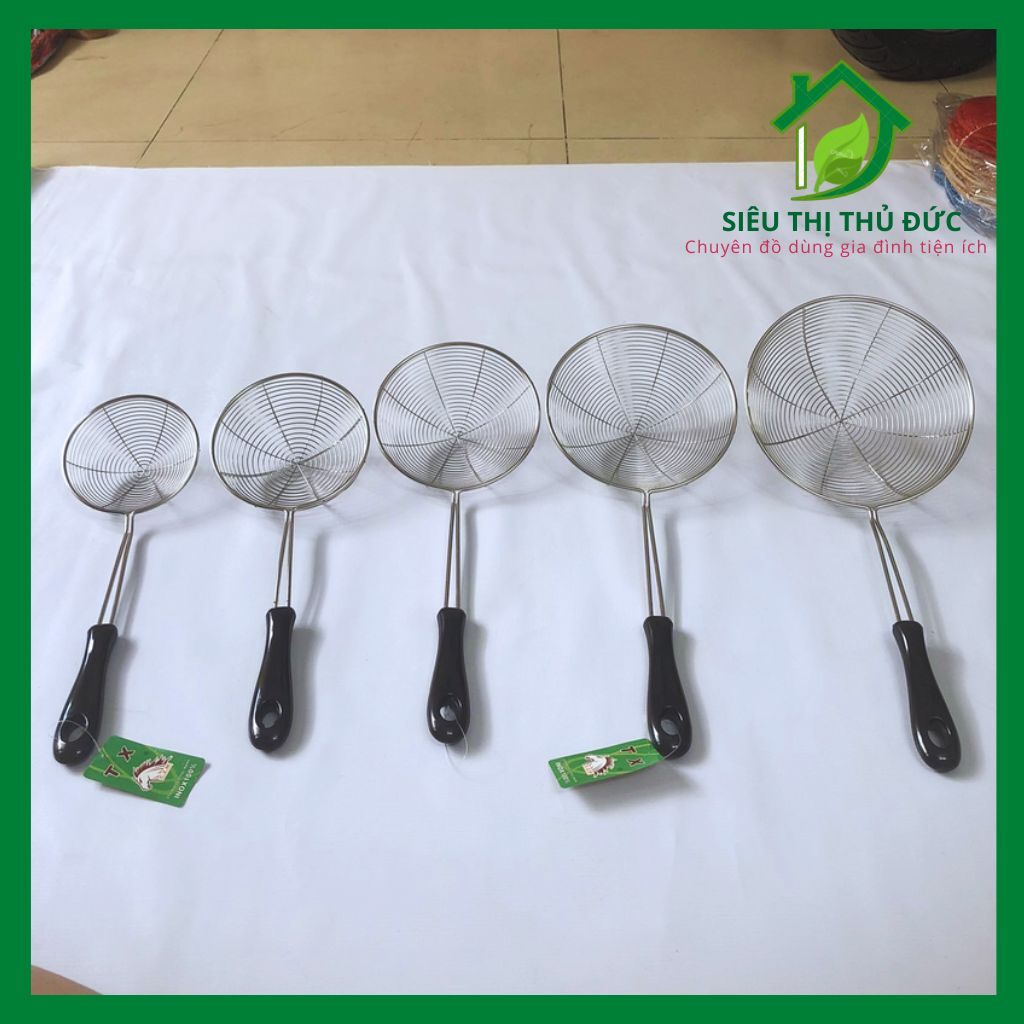 Vợt Lưới Inox Vớt Thức Ăn, Vợt Ráo Dầu Cán Nhựa Đen Cao Cấp | Shopee ...