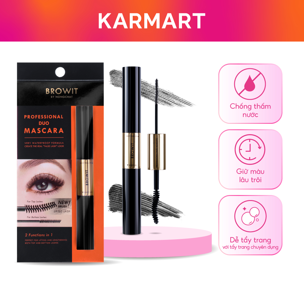 Ảnh Mascara 2 Đầu Browit Chống nước Dài và Tơi mi Professional Duo Mascara 4 + 4g SEXY BLACK 1