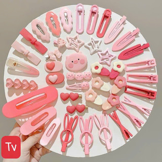 Set Kẹp tóc mái 19 chi tiết hình cá mập màu hồng dễ thương cho bạn gái xink xỉu
