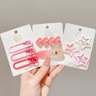 Set Kẹp tóc mái 19 chi tiết hình cá mập màu hồng dễ thương cho bạn gái xink xỉu