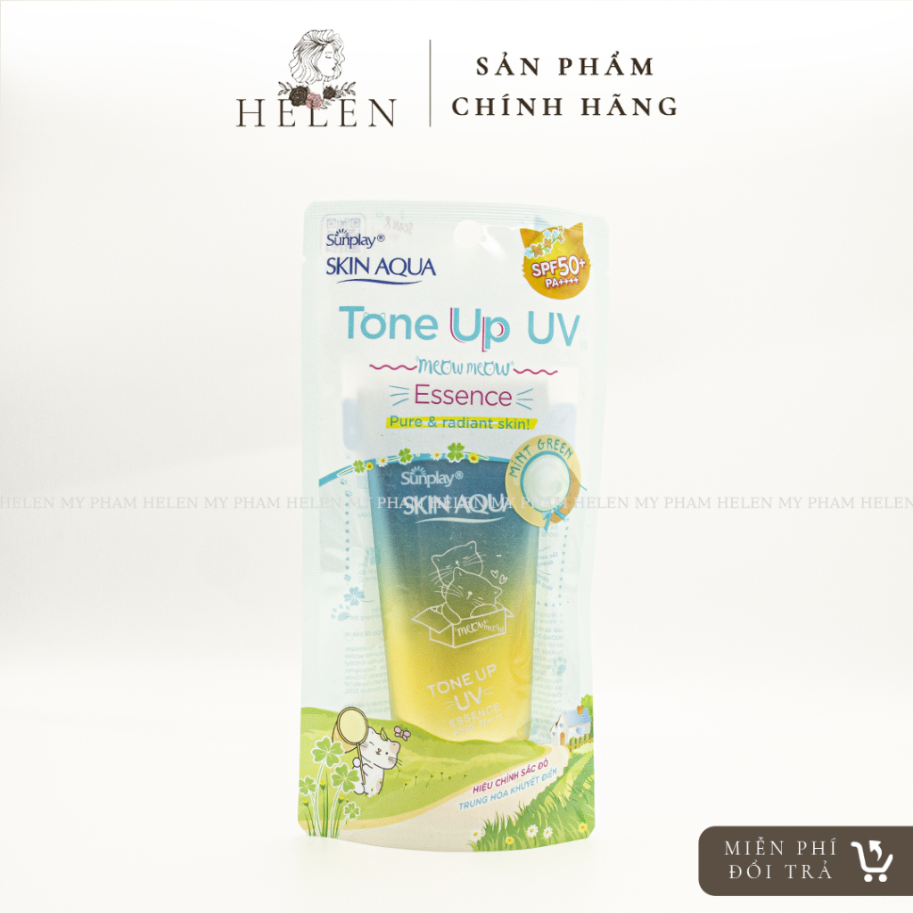 [Mã BMLTB35 giảm đến 35K đơn 99K] Kem chống nắng kiềm dầu nâng tông Sunplay Skin Aqua Tone Up UV Milk 50g - Mint Green