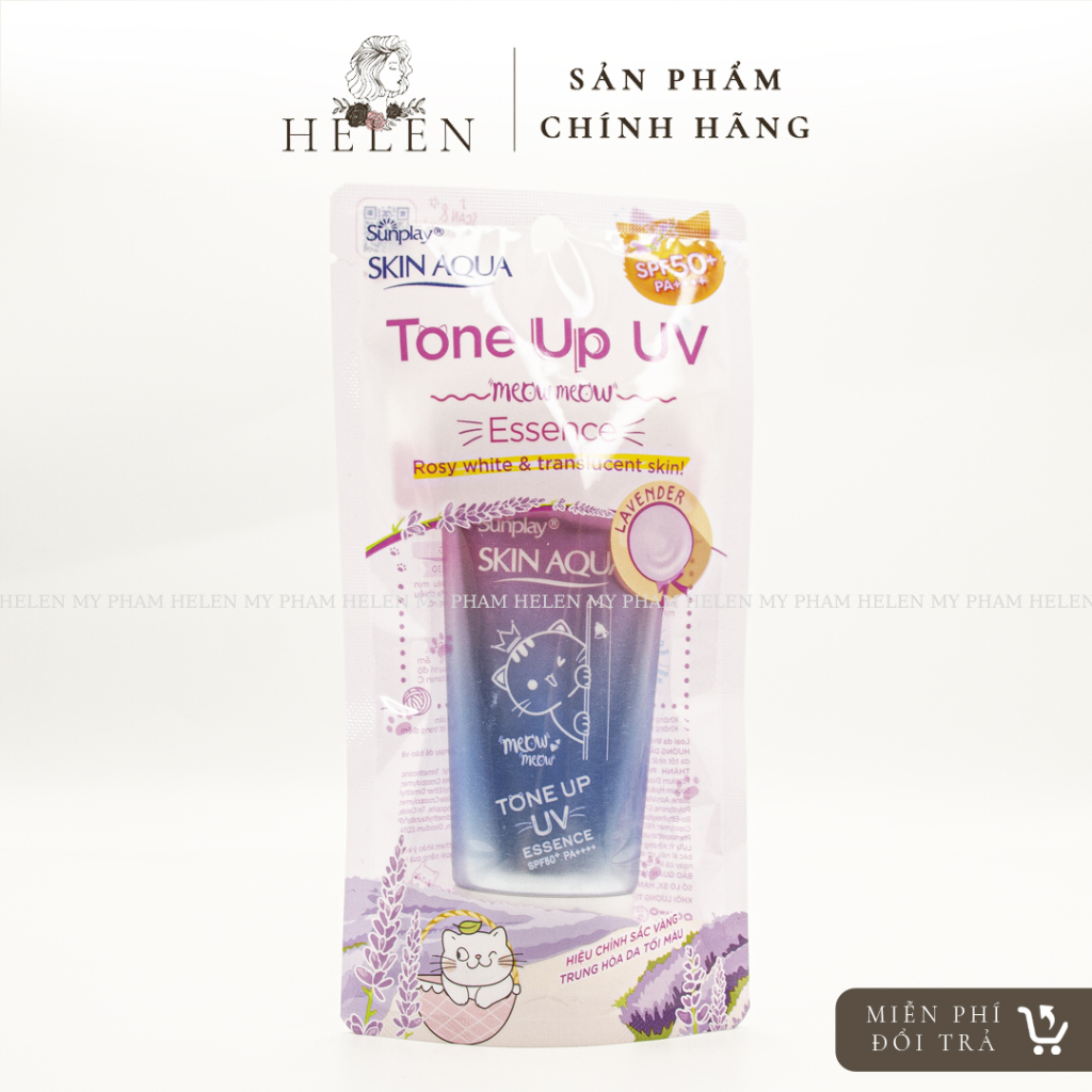 Tinh chất chống nắng nâng tông dành cho mọi loại da Sunplay Skin Aqua Tone Up UV Essence Lavender SPF50+ PA++++ (50g)
