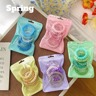 Set 6 Dây Cột Tóc Lò Xo Nhiều Màu Sắc Dễ Thương Cho Nữ (hàng có sẵn)