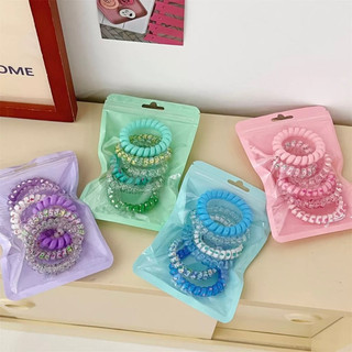 Set 6 Dây Cột Tóc Lò Xo Nhiều Màu Sắc Dễ Thương Cho Nữ (hàng có sẵn)