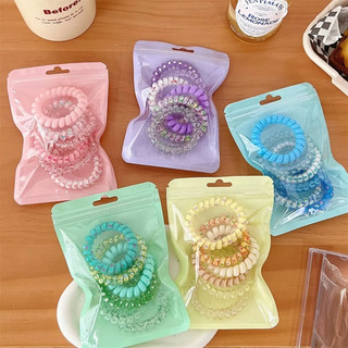 Set 6 Dây Cột Tóc Lò Xo Nhiều Màu Sắc Dễ Thương Cho Nữ (hàng có sẵn)