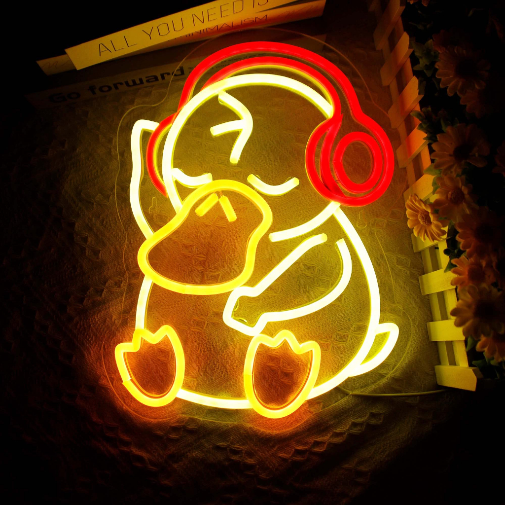 Đèn Led Neon Trang Trí Pokemon Vịt [ Kích thước 34x26 cm]