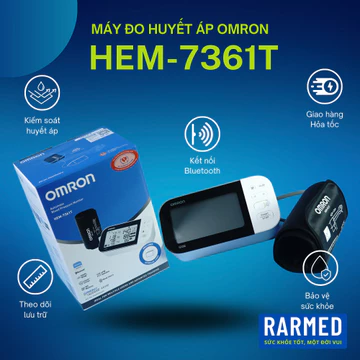 Máy đo huyết áp bắp tay Omron HEM-7361T kết nối Bluetooth, thông minh & tự động