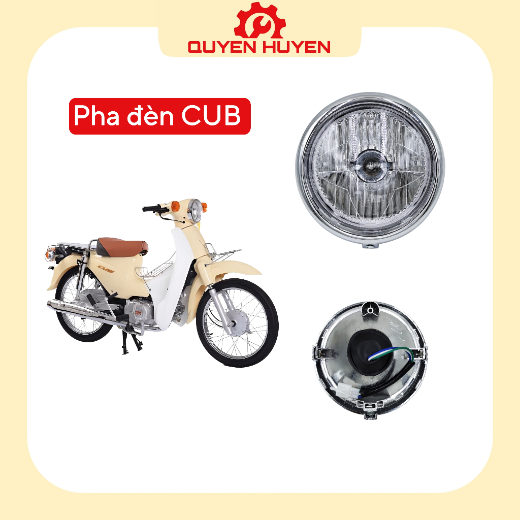 Bộ đèn pha xe Cub 81 đời mới 50cc - Choá đèn xe máy Cub học sinh, Cub ...