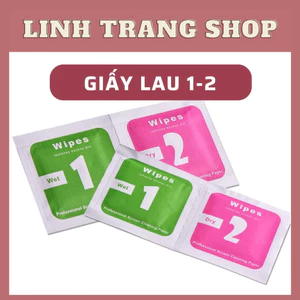 Giấy lau vệ sinh màn hình điện thoại, giấy lau bụi dán kính cường lực, 2 miếng khô và ướt