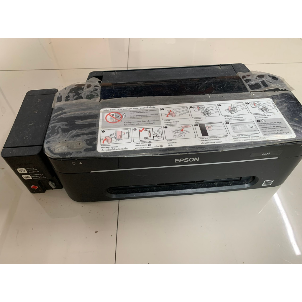Máy in Epson l100, in phun màu A4, có bộ tiếp mực ngoài chính hãng ...