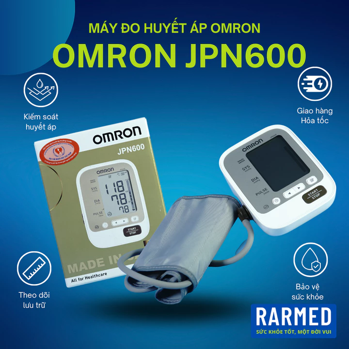 Máy đo huyết áp điện tử Omron JPN600 bắp tay - Nhật bản sản xuất, nhiều công nghệ thông minh