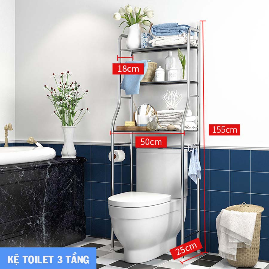 Kệ Để Đồ Nhà Tắm Tiện Lợi, Giá Để Đồ Trên Toilet Đa Năng