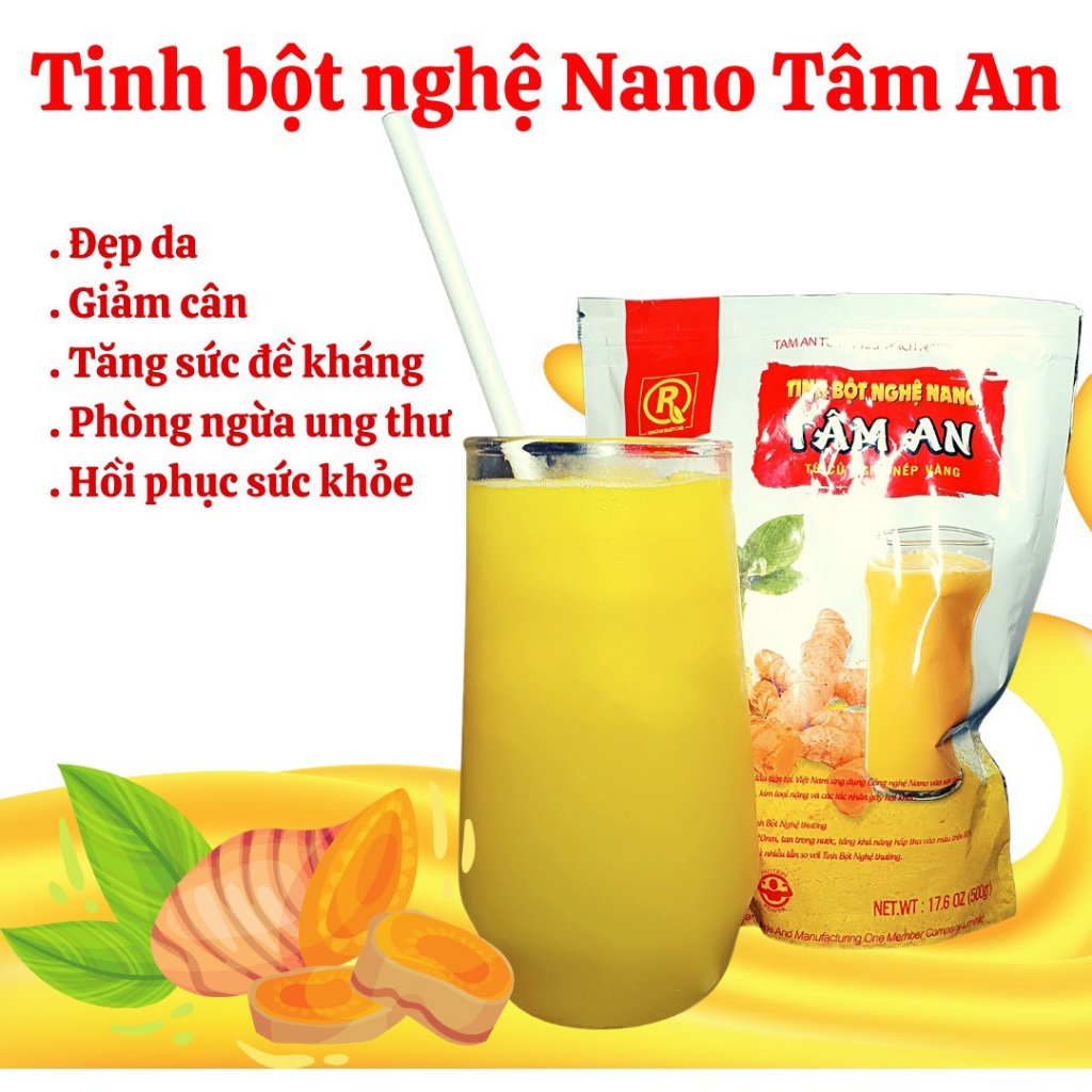 Tinh Bột Nghệ Nano Tâm An Mul Rose Chính Hãng Hồng Tâm Dễ Sử Dụng