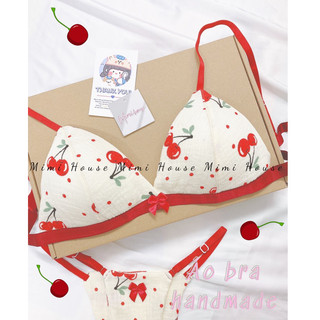 Set đồ lót musline - Cherry Set - Design by Mimi House
