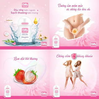Dung dịch vệ sinh phụ nữ Chilly 50ml - dưỡng ẩm, bạc hà se se lạnh chống mùi suốt 24h