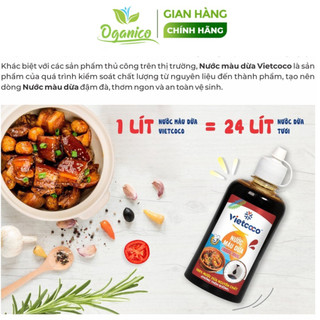Gia vị nấu ăn nước màu dừa Vietcoco 250ml nêm nếm tấm ướp nấu món kho OGANICO
