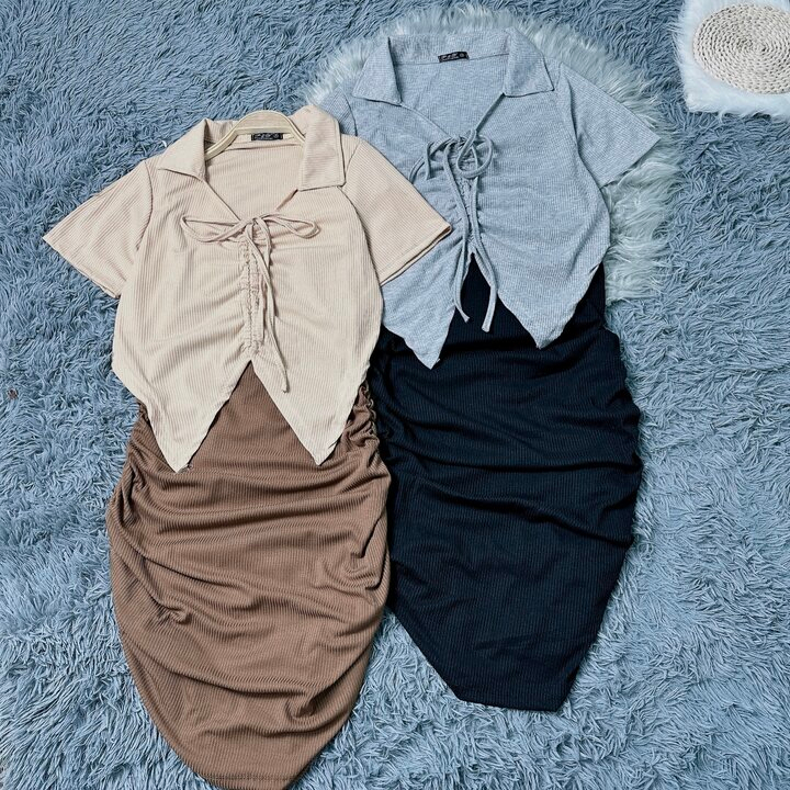 Đầm Gân Cặp 2 Lớp Bigsize Nữ,Đầm Body Nhún Eo Tạo Kiểu Che Khuyết Điểm Vải Thun Gân Cao Cấp G95