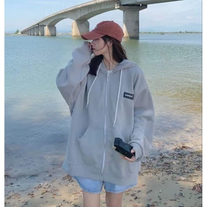 Áo Khoác DUMBLE Mũ 2 Lớp Form Rộng Khóa Kéo Unisex Màu Xám Nhạt