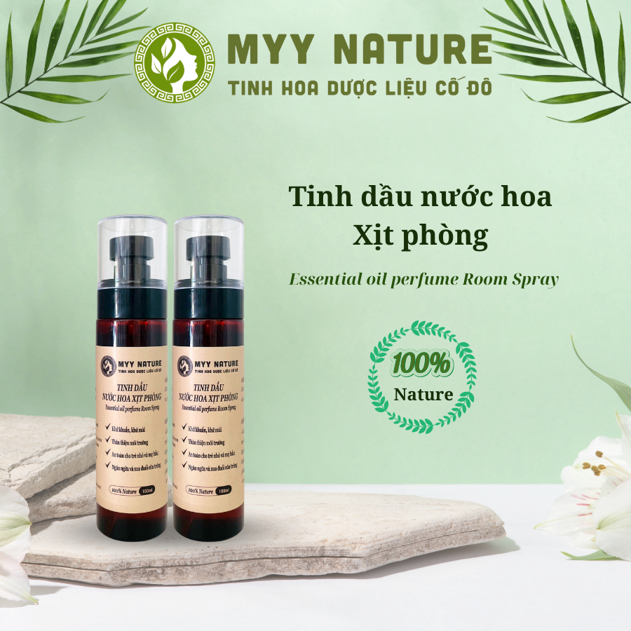Tinh Dầu Nước Hoa Xịt Phòng chai 200ml Myy Nature - Khử Khuẩn, Khử Mùi Ẩm Mốc, Mùi Hôi, Mùi Thức Ăn